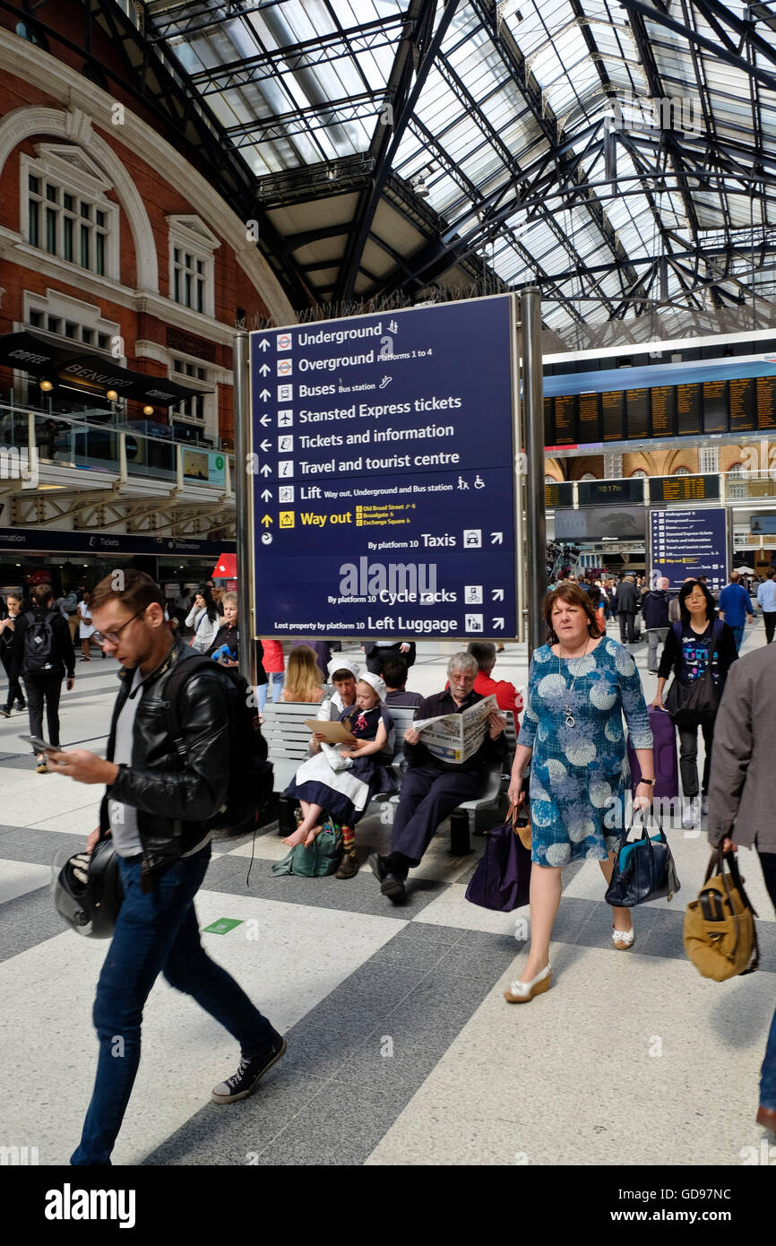 La gare de Liverpool Street, également connu sous le nom de London Liverpool Street Banque D'Images