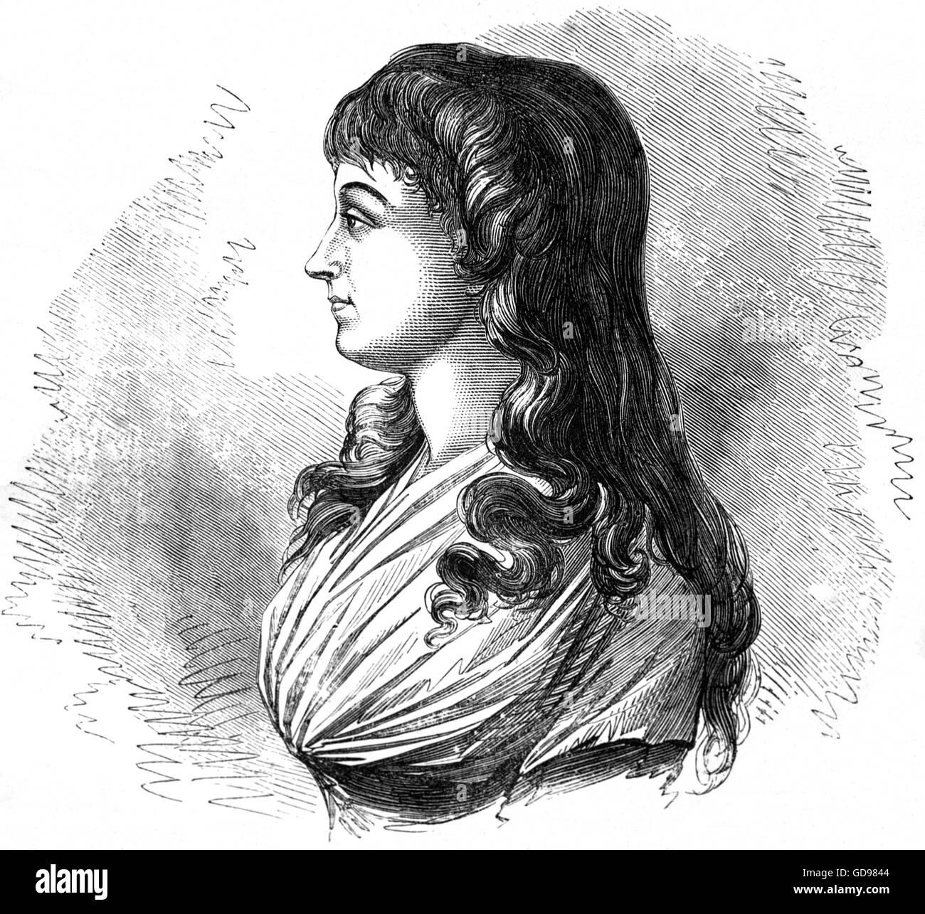 Madame Roland née Joseph Phlippon, également connu sous le nom de Jeanne Manon Roland (1754 - 1793). Avec son mari Jean-Marie Roland de la platière, elle était un partisan de la Révolution française et membre influent du Girondin faction. Elle est tombée en disgrâce sous le règne de la terreur et est mort sur la guillotine. Banque D'Images
