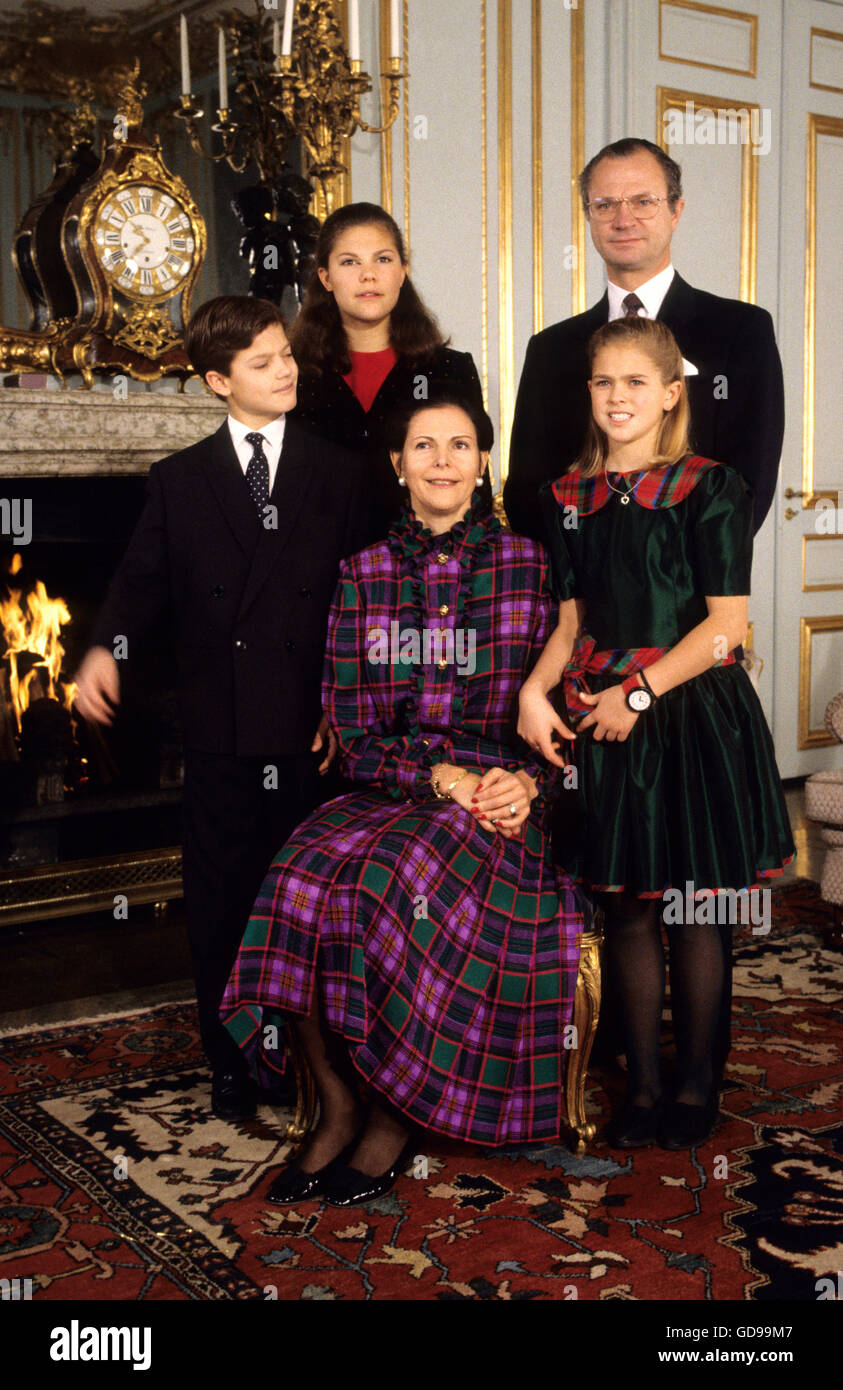 La famille royale pour Noël Banque D'Images