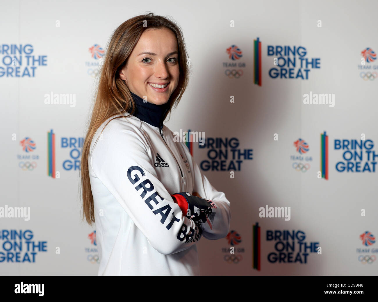 Elinor Barker cycliste durant la session de l'équipe Go Out Kitting à NEC, Birmingham. Banque D'Images