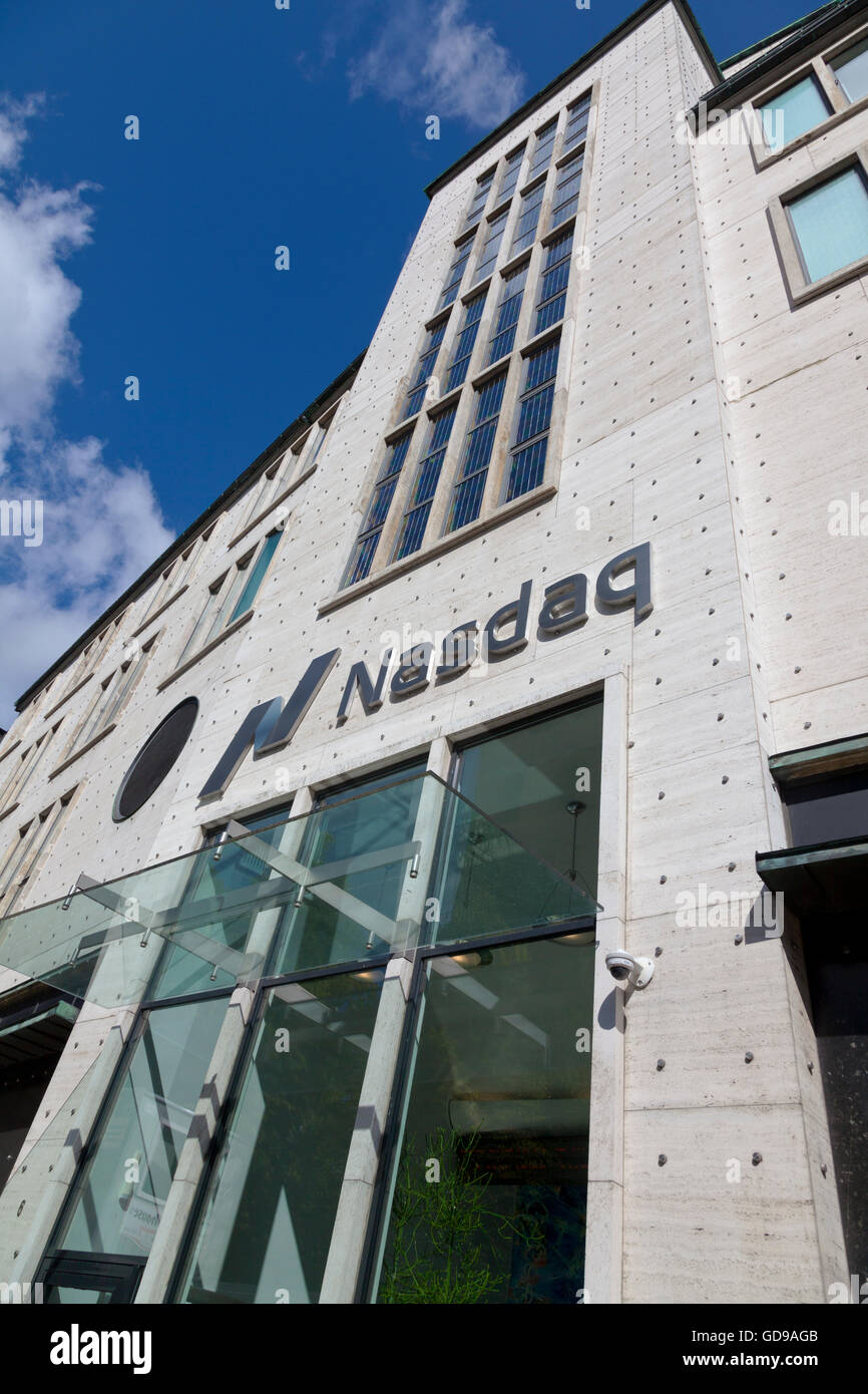 Le Nasdaq Stock Market bâtiment à Copenhague, Danemark. Banque D'Images
