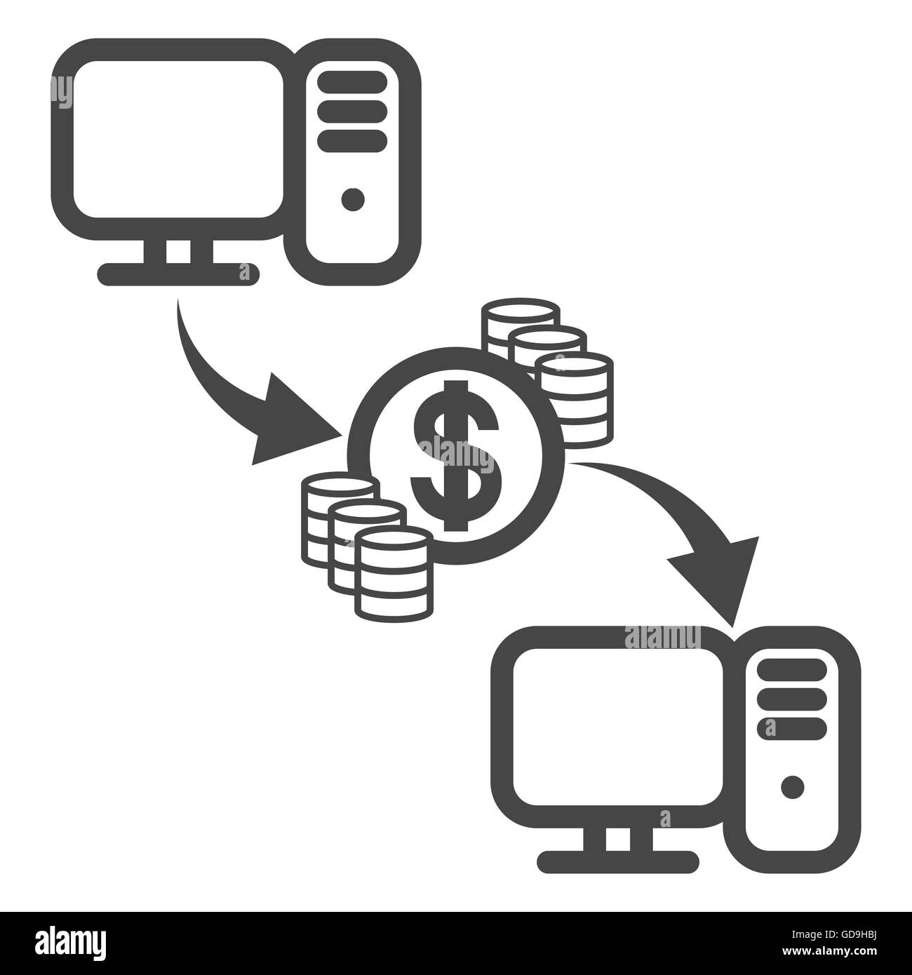 L'icône de transfert d'argent Illustration de Vecteur