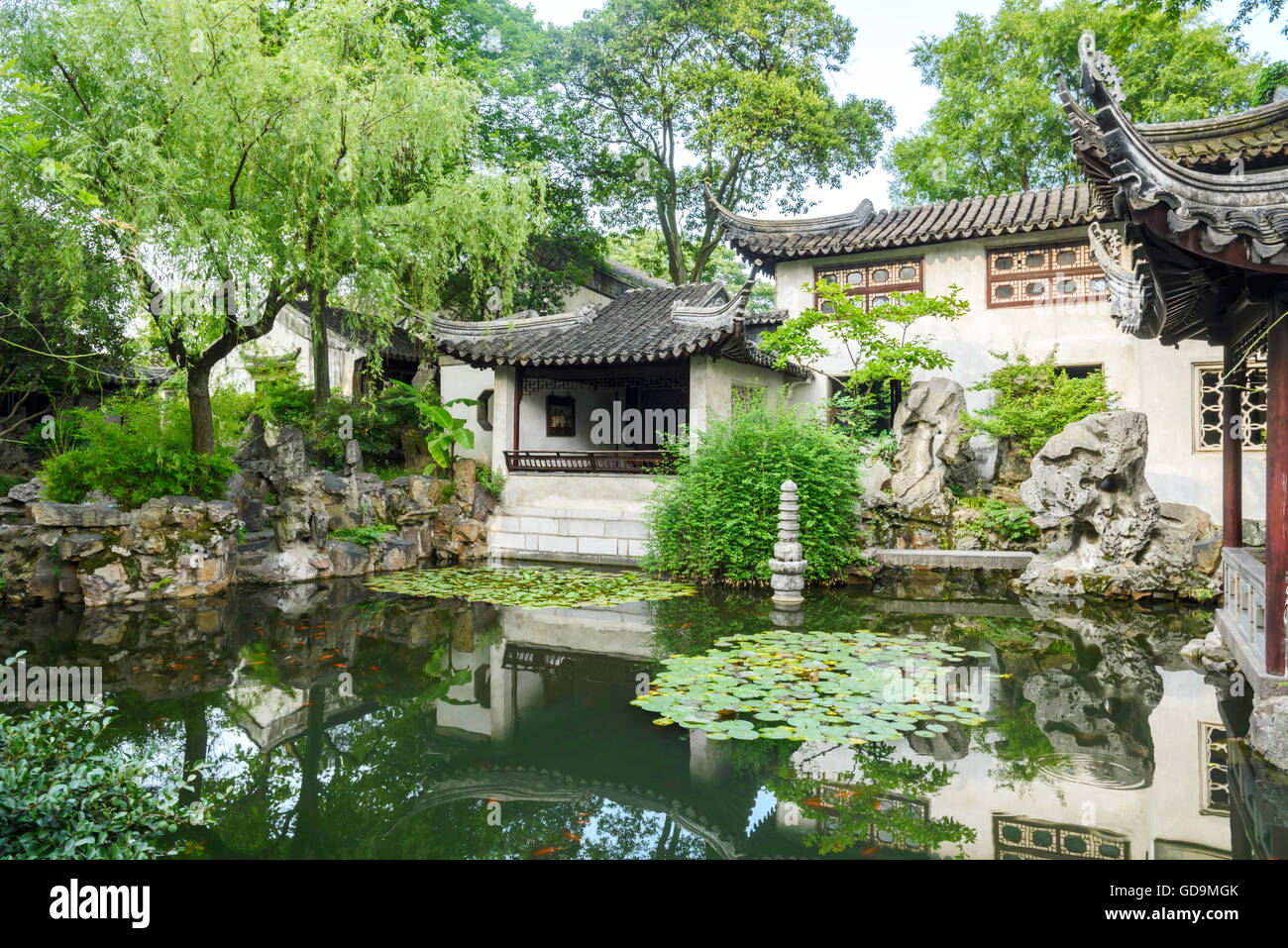 Jardin de Suzhou, Province de Jiangsu, Chine Banque D'Images
