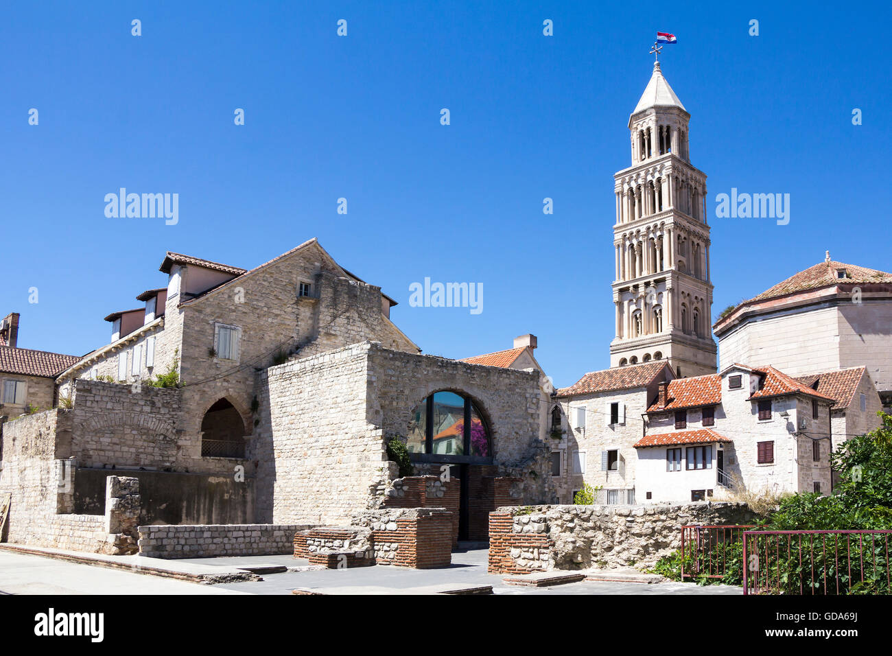Cathédrale de saint Domnius et Dioclétien à Split, Dalmatie, Croatie Banque D'Images