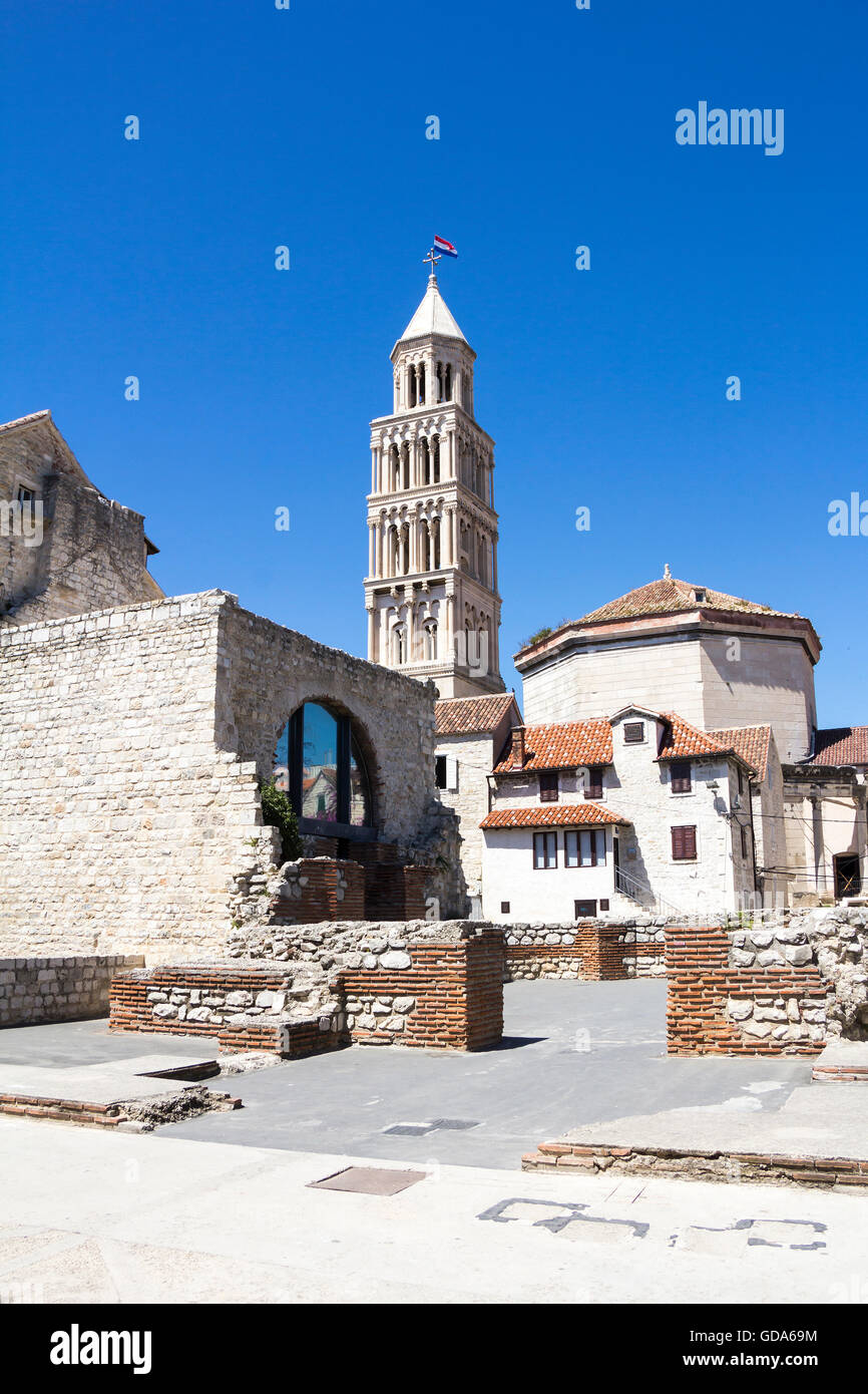 Cathédrale de saint Domnius et Dioclétien à Split, Dalmatie, Croatie Banque D'Images