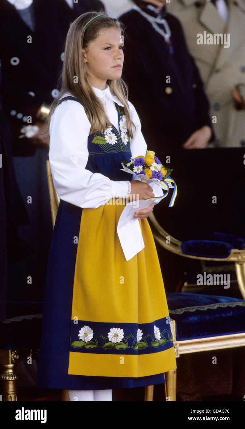 La princesse Victoria à Skansen pour célébrer la fête nationale suédoise Banque D'Images