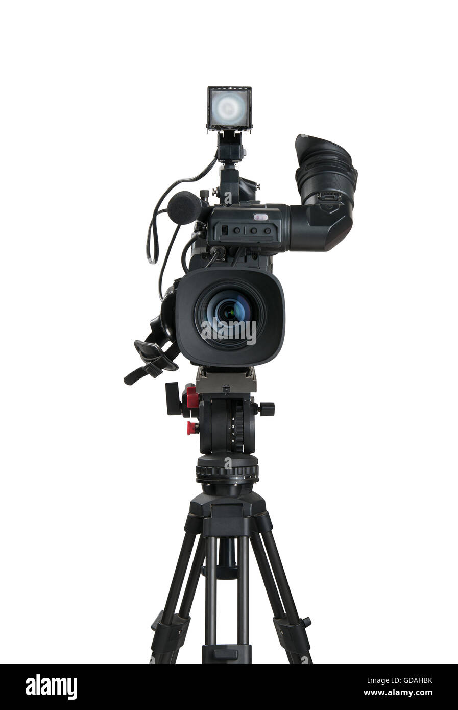 Caméra vidéo numérique professionnelle, isolé sur fond blanc Banque D'Images