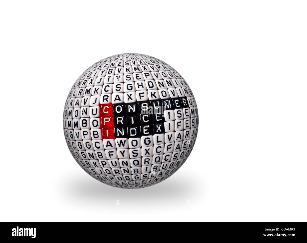 Ipc Indice des prix à la définition écrite sur dés sur sphère 3D Photo