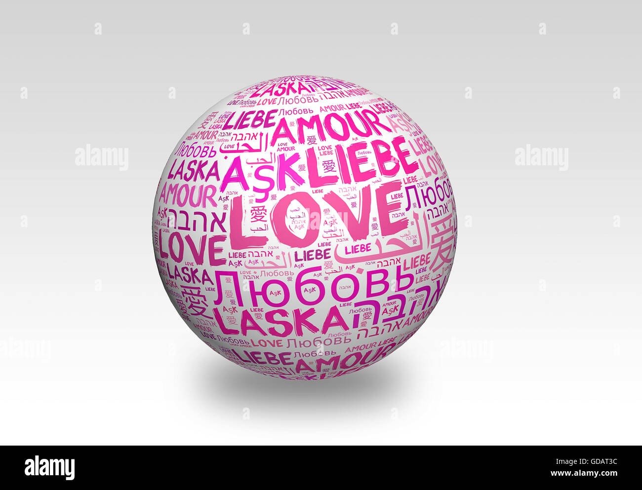 Concept d'amour nuage de mots dans plusieurs langues du monde Banque D'Images