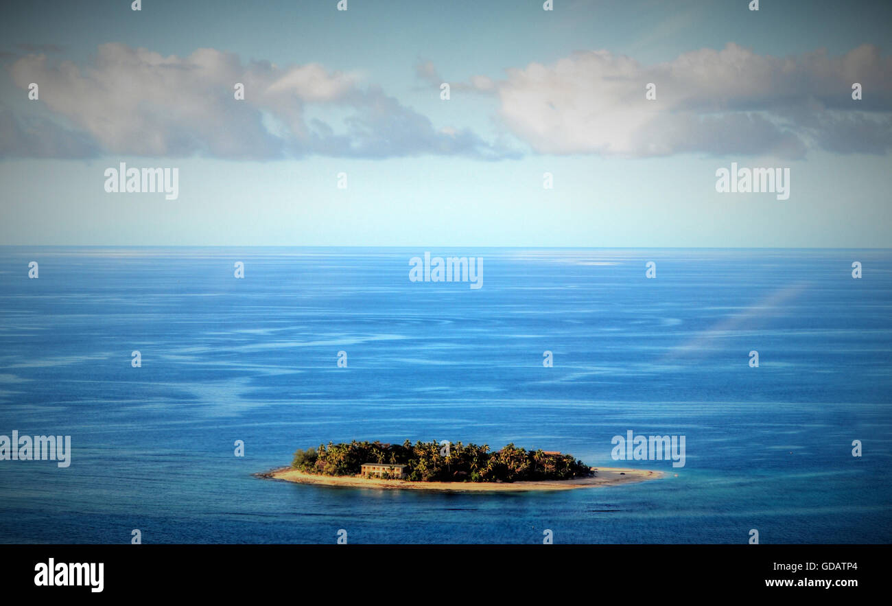Pacifique Sud,Lonely,island,autour,Fidji,Beachcomber Island, plage,mer,palmiers, Banque D'Images