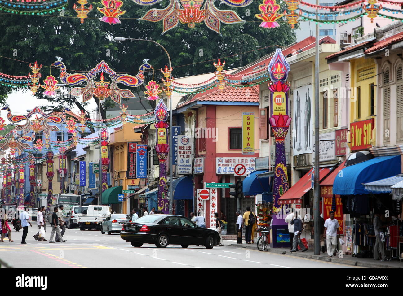 Asien, Suedost, Singapore, Insel, Staat, Stadt, ville, Little India, Marktstrasse, Markt, Gasse, Alltag, Wirtschaft, Zentrum, Alt Banque D'Images