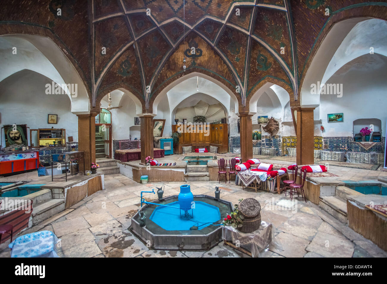 L'Iran Kashan,Ville,Hammam Sultan Ahmad Mir,(baignoire chambre) Banque D'Images