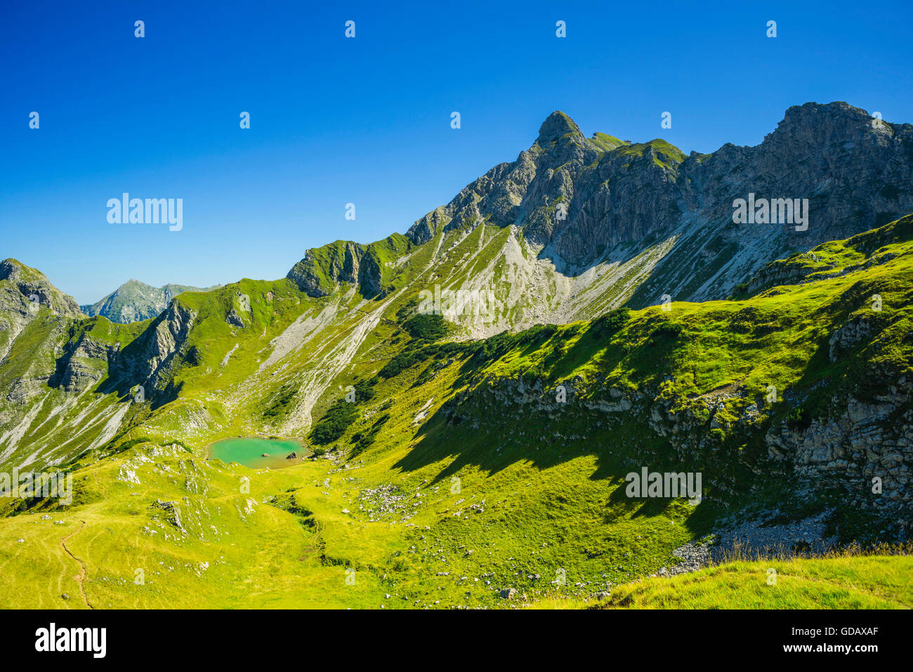 Allgäu,Alpes d'Allgäu, Bavière,Alpes,près de Oberstdorf,montagne, paysage de montagne lac de montagne,montagne,monde,Allemagne,Europ Banque D'Images
