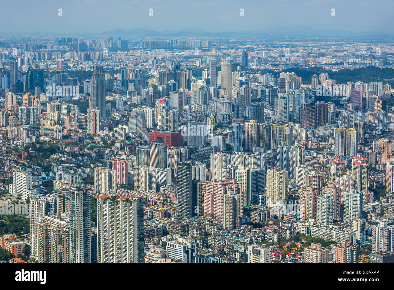 La Chine, la Province du Guangdong, Guangzhou City Centre de Guangzhou skyline Banque D'Images