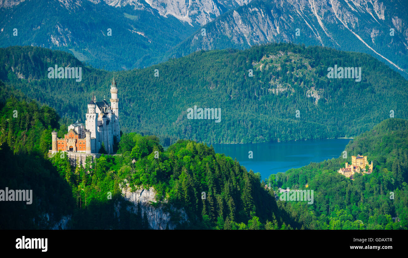 Château de Neuschwanstein Hohenschwangau,,,Füssen Allgäu,Ostallgäu,,Bavaria,Allemagne,en Europe Banque D'Images