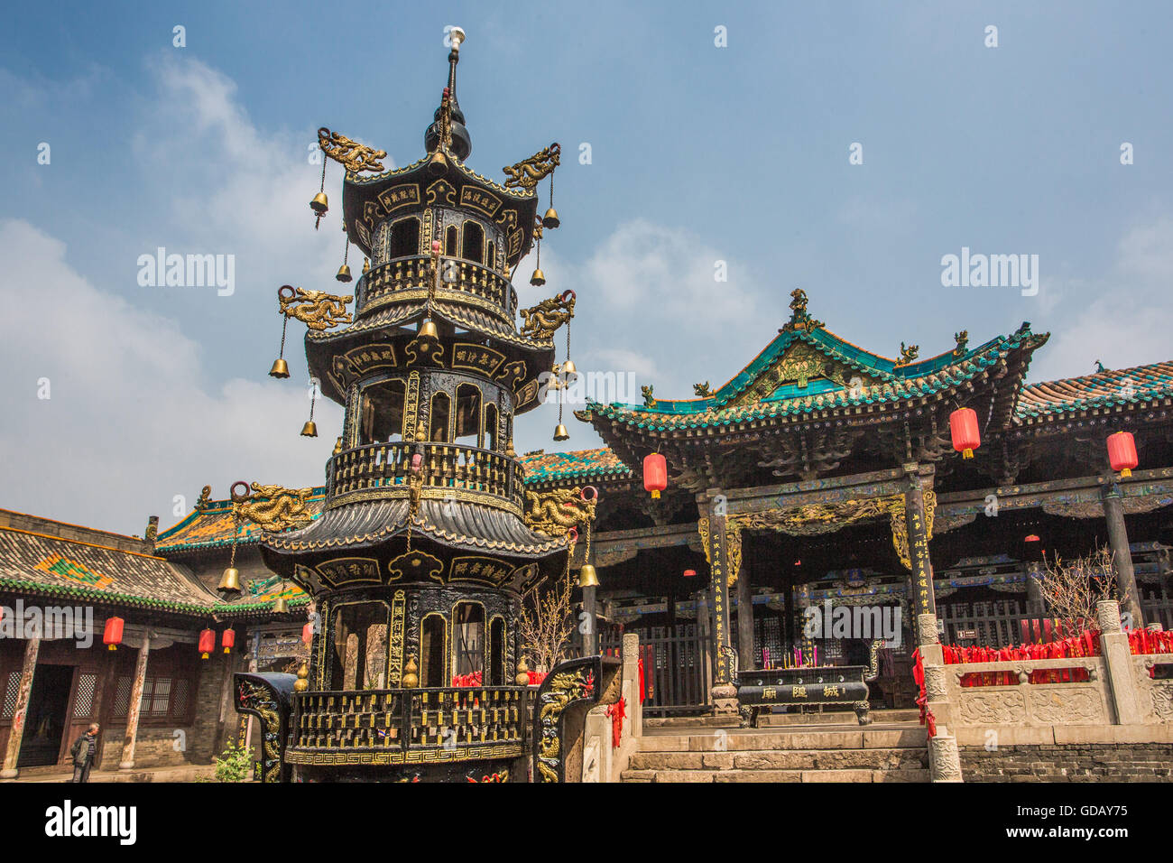 La Chine, dans la province du Shanxi Pingyao,Ville,patrimoine,temple Taoïste Qingxu,Guan Banque D'Images