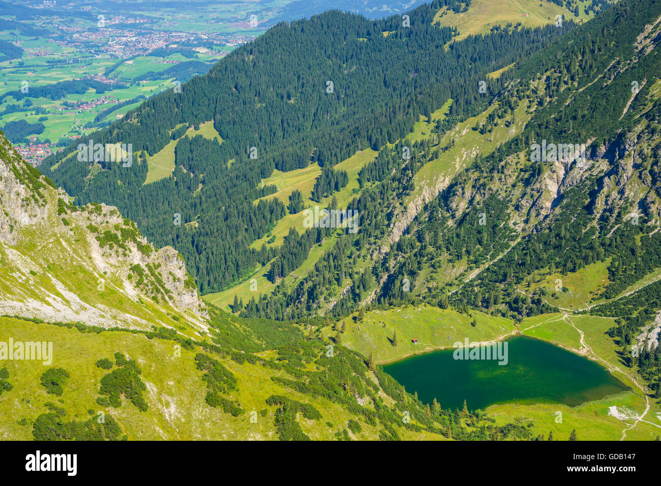 Allgäu,Alpes d'Allgäu, Bavière,Alpes,près d'Oberstdorf,paysage de montagne lac de montagne,montagne,monde,Allemagne,europe,Gaisalp Banque D'Images