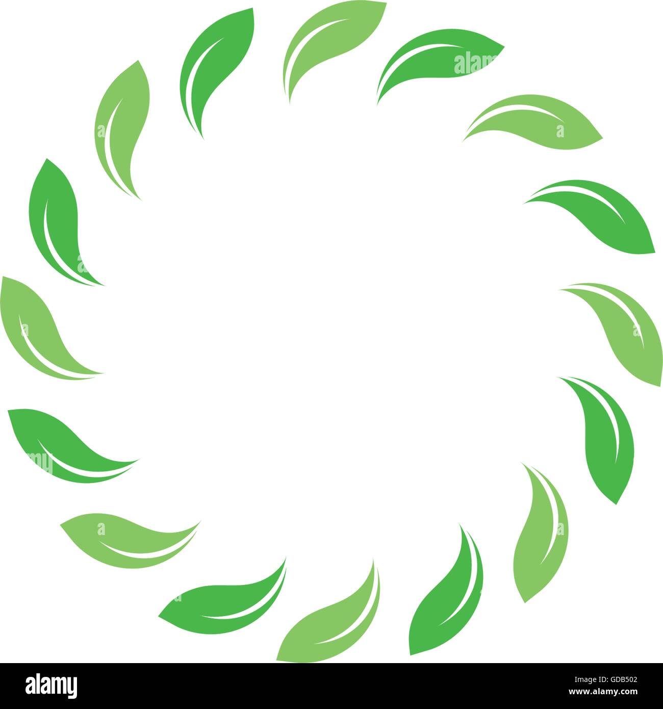 Vecteur isolés organique cercle vert logo. Leafs nature frontière. Soleil Vert. Élément de design de l'été. Concept Art de printemps. Logo. Illustration de Vecteur