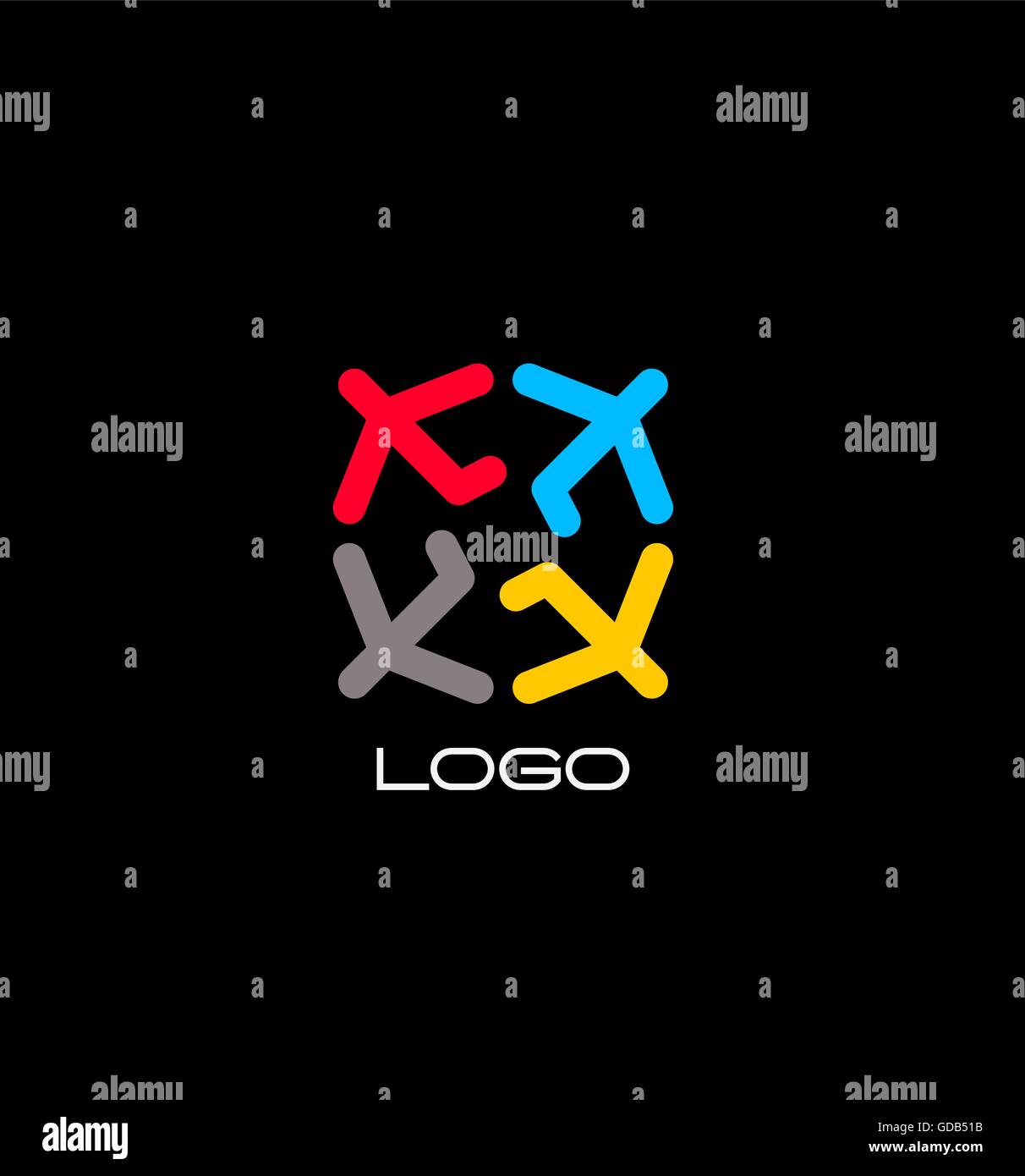 Logo de l'avion. Logo de l'air. Logo de la compagnie. Logo de l'aéroport. Logo vol. Logo de l'aile. Logo d'aéronefs. Illustration de Vecteur