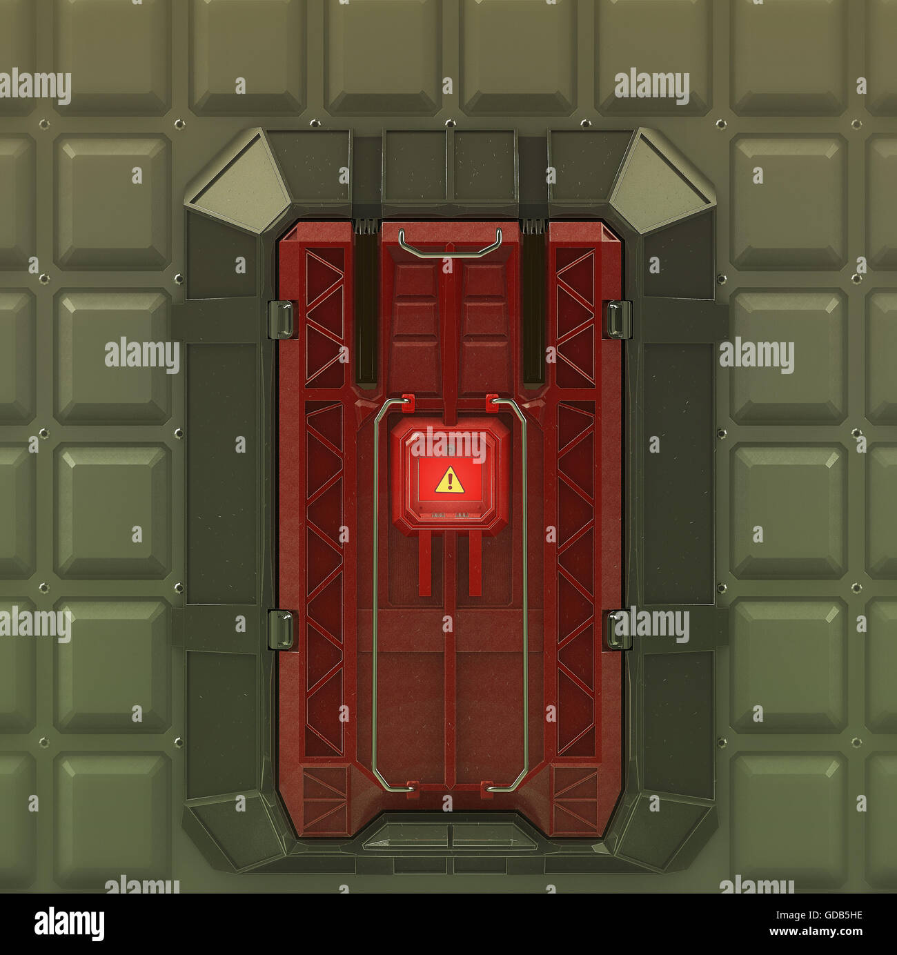 L'intérieur de la science-fiction renforcée très sécurisé vault porte avec  serrure de sécurité. 3D render Photo Stock - Alamy