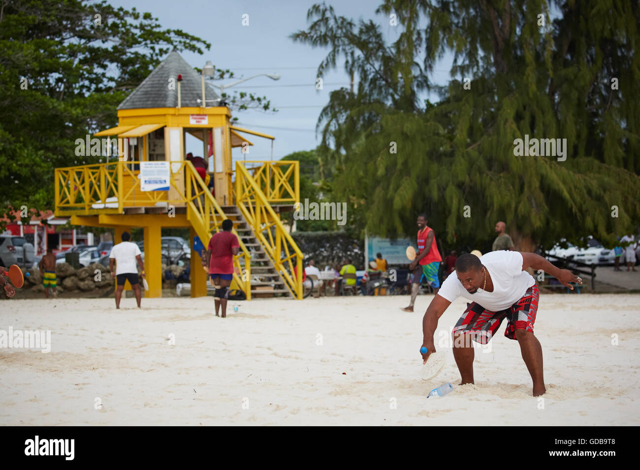 Les Petites Antilles La Barbade paroisse Saint Michael West indies Bridgetown capital plage côtière hêtre Brownes petit Carlisle Bay Banque D'Images