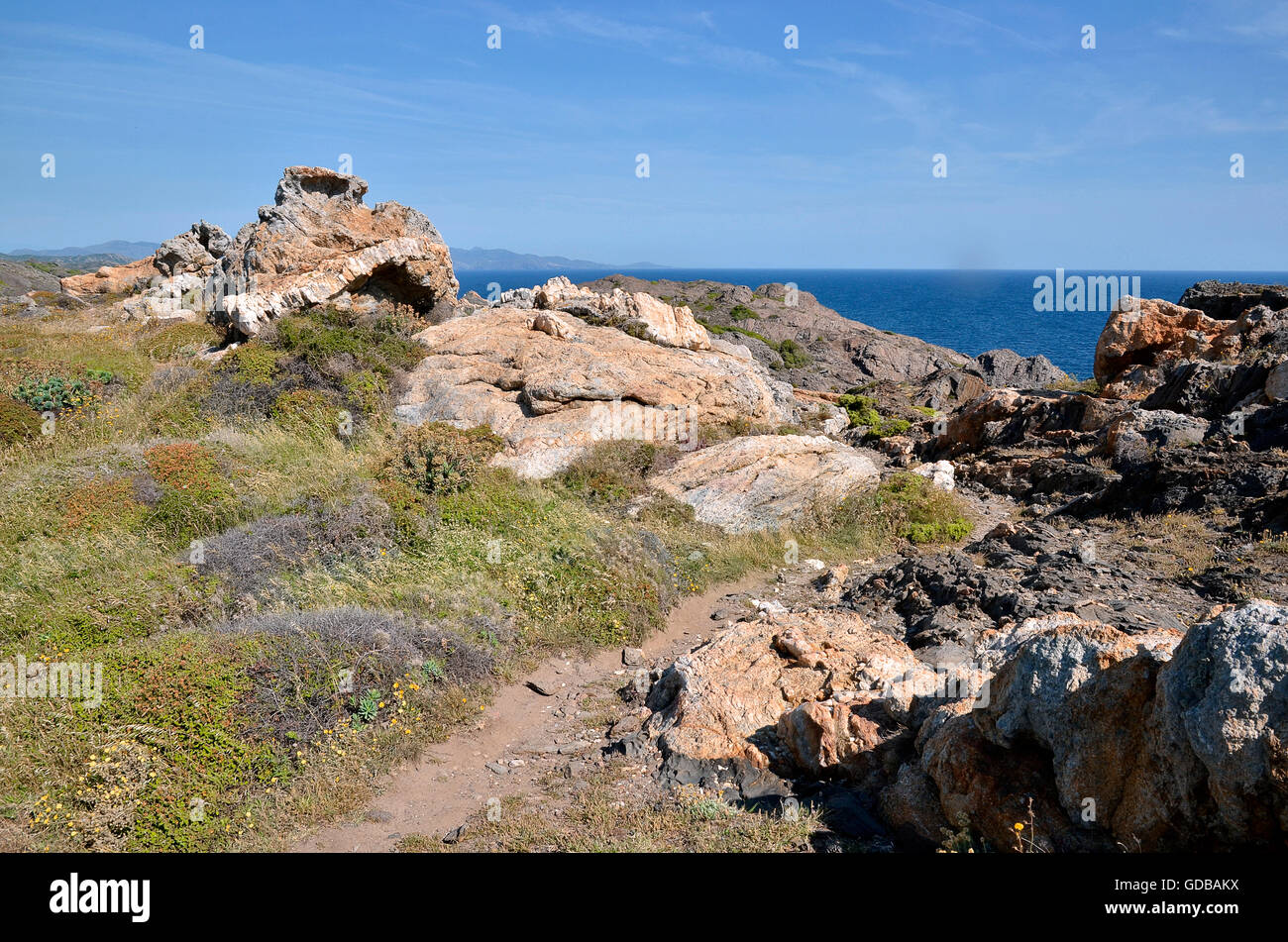 Le Cap de Creus est une péninsule et une pointe située à l'extrême nord-est de la Catalogne en Espagne Banque D'Images