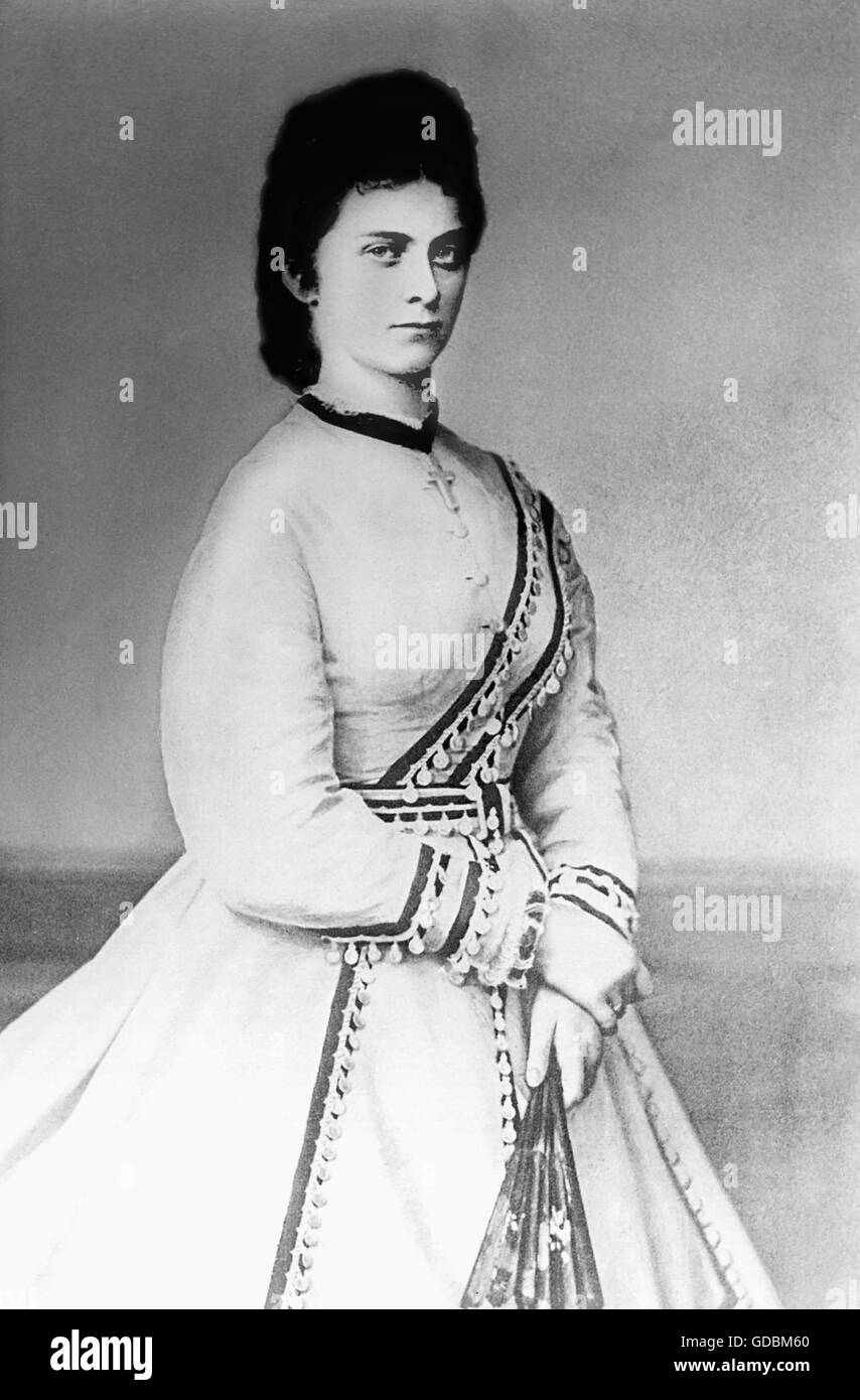 Amalie Elisabeth de Bavière, 24.12.1837 - 10.9.1898, l'Impératrice consort de l'Autriche depuis le 24.4.1854, Reine consort de Hongrie, appelé 'Sisi', demi-longueur, photographie, Banque D'Images