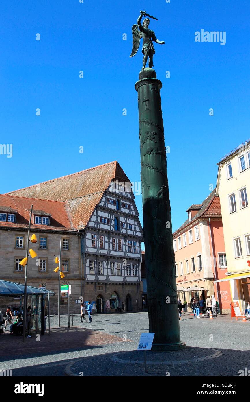 Place du marché, Schwaebisch Gmuend, Bade-Wurtemberg, Allemagne Banque D'Images