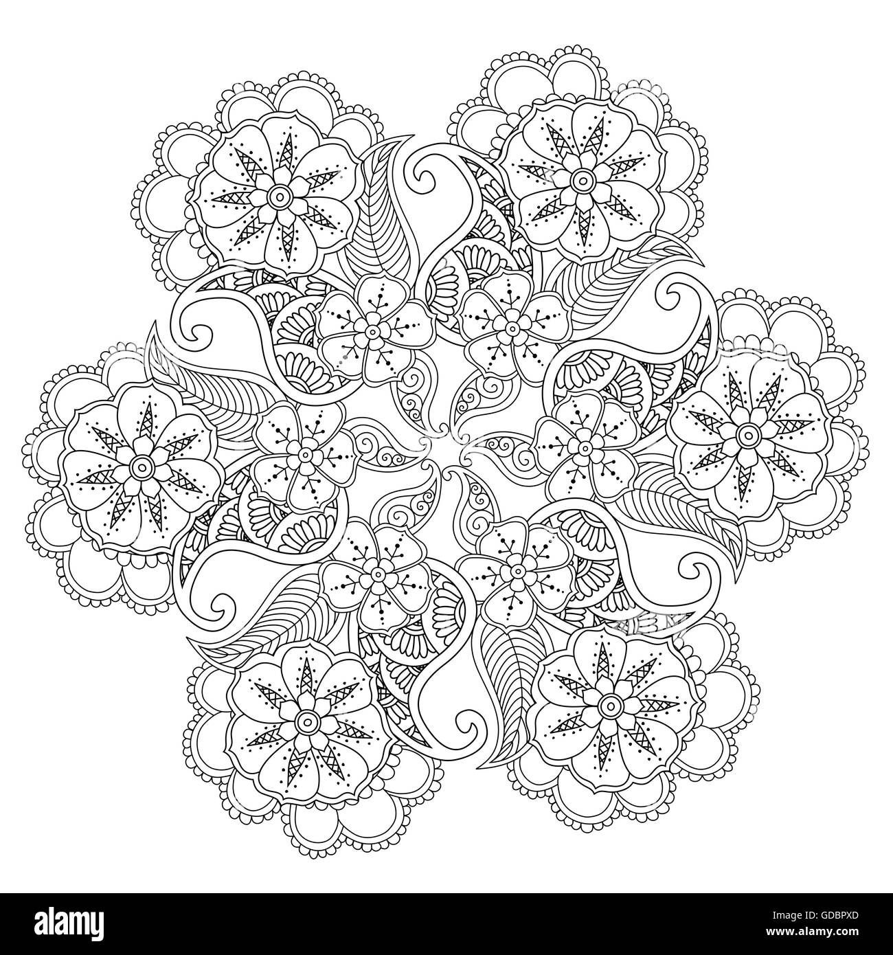 Hand drawn Mendie Mandala. Illustration de Vecteur Hand drawn Mendie Mandala. Illustration de Vecteur