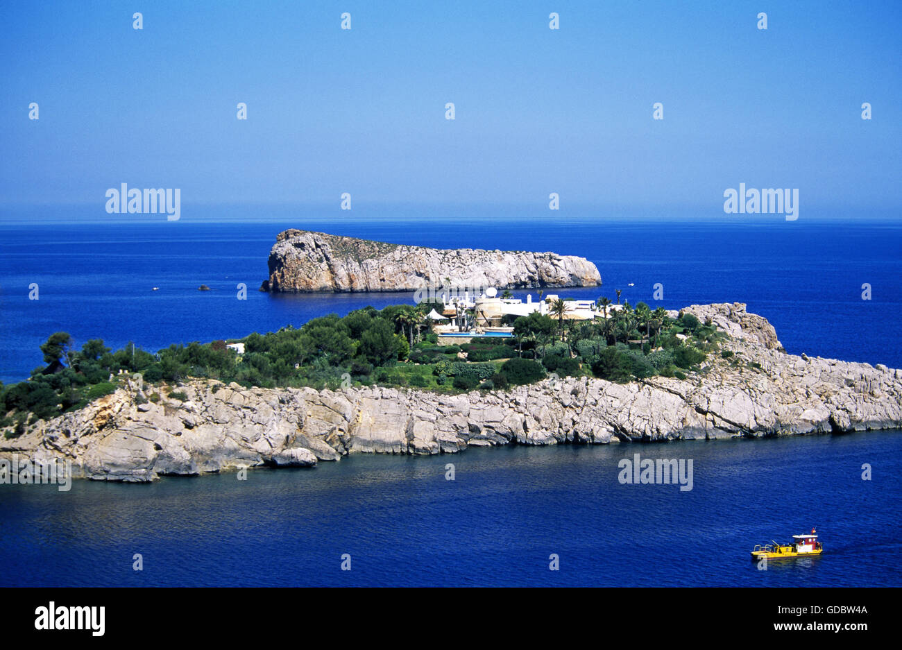 À proximité de la côte Sant Miguel, Ibiza, Baléares, Espagne Banque D'Images