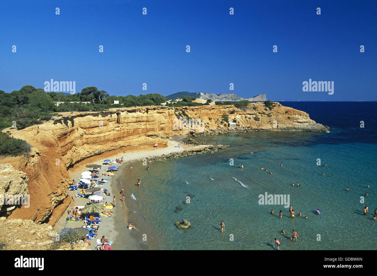 Sa Caleta, Ibiza, Baléares, Espagne Banque D'Images