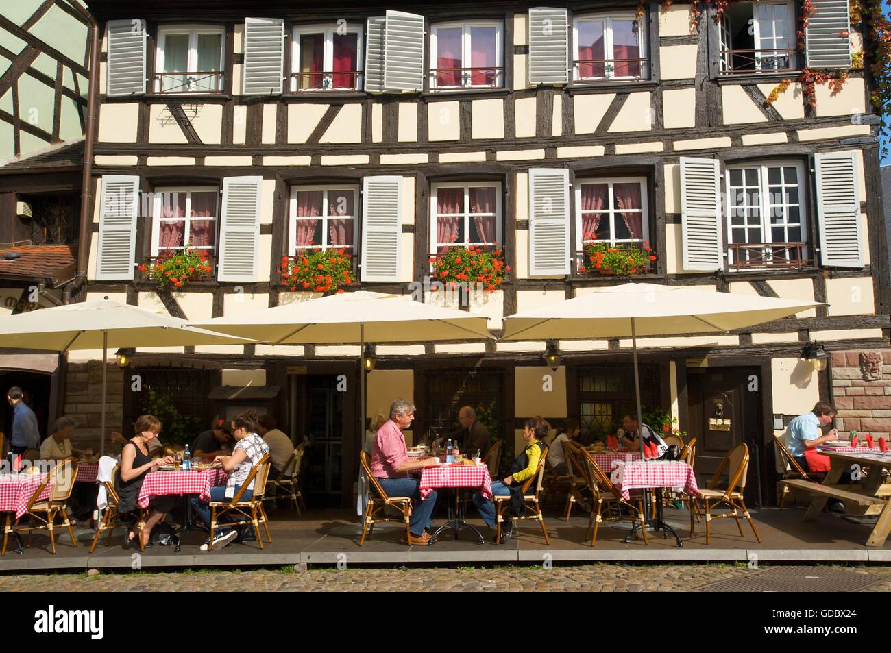 Restaurant à Strasbourg, Alsace, France Banque D'Images