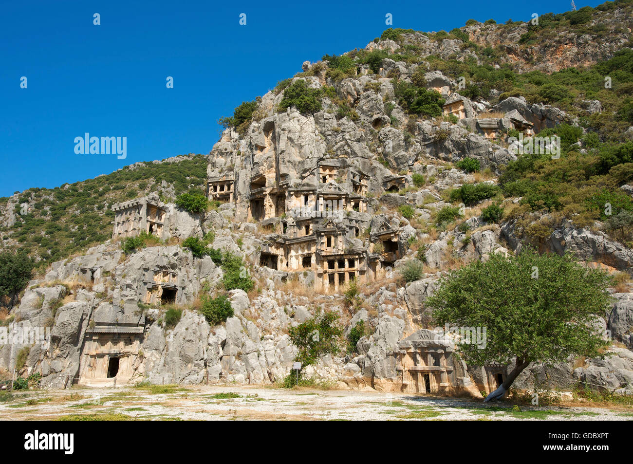 Rock Tombs, Myra, Lykia, Turquie Banque D'Images