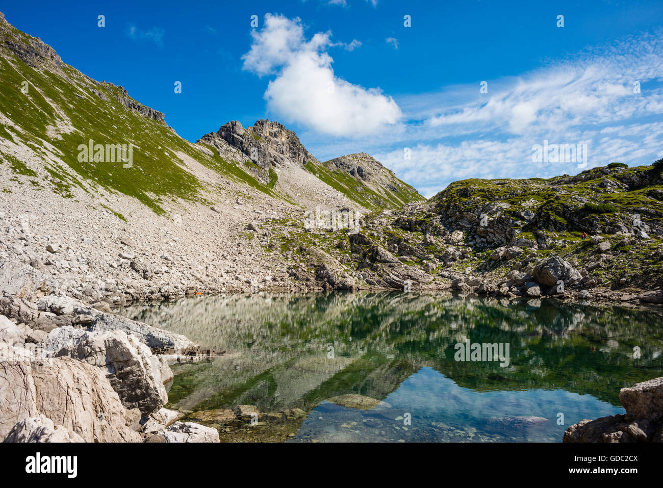 Allgäu,Alpes d'Allgäu, Bavière,Alpes,près d'Oberstdorf,paysage de montagne,Lac de montagne,randonnée,monde Daumengruppe,Allemagne,E Banque D'Images