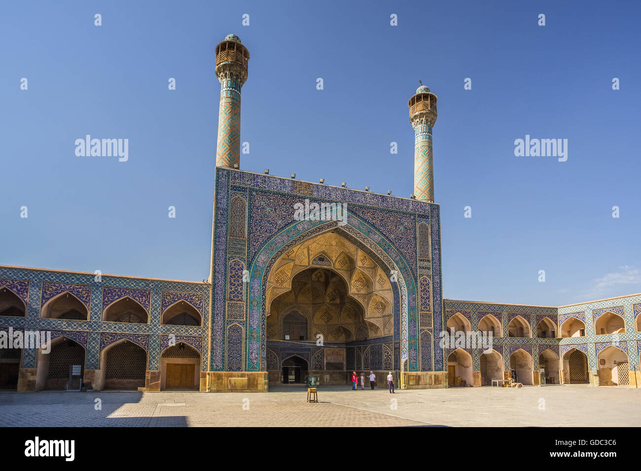 L'Iran Ispahan,Ville,Masjed-e Jame (Mosquée du Vendredi),l'UNESCO world heritage,Iwan, du Sud Banque D'Images