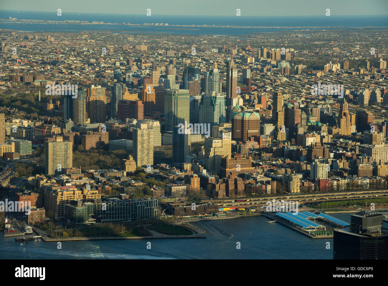 USA,New York, Manhattan, un observatoire mondial,vue de Brooklyn Banque D'Images