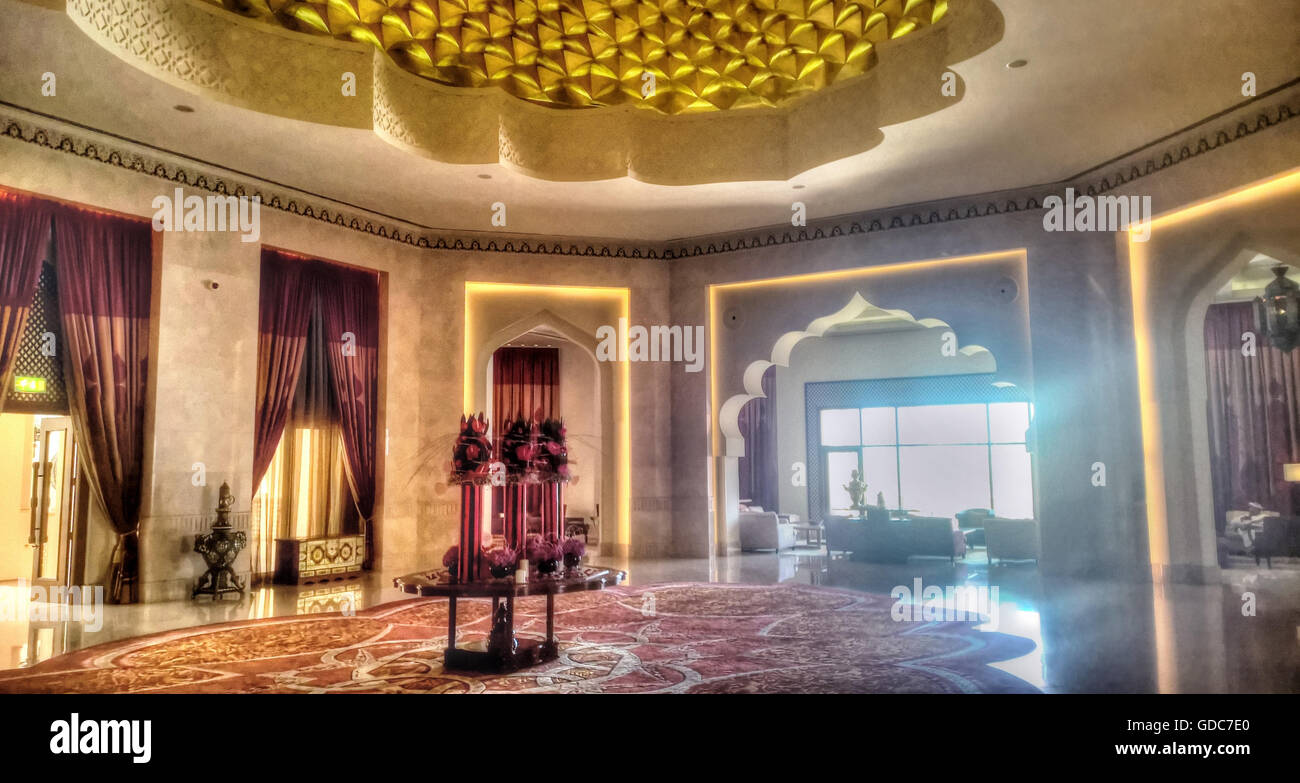 Hall d'entrée hôtel Shangri La Al Bandar Banque D'Images