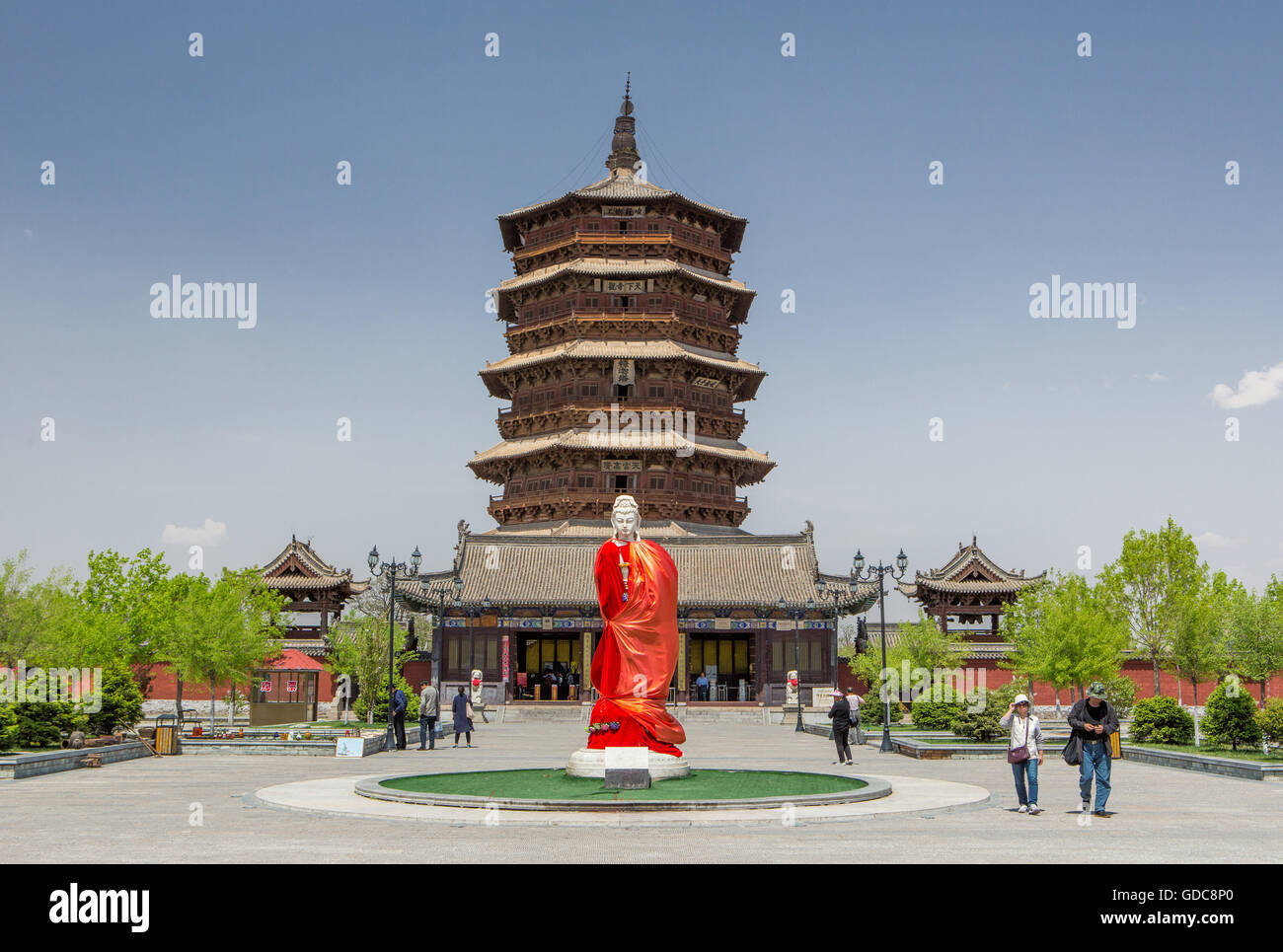 La Chine, Province du Shanxi, Xinanjiaocun,Ville,pagode en bois de Yingxian Temple Fogong Banque D'Images