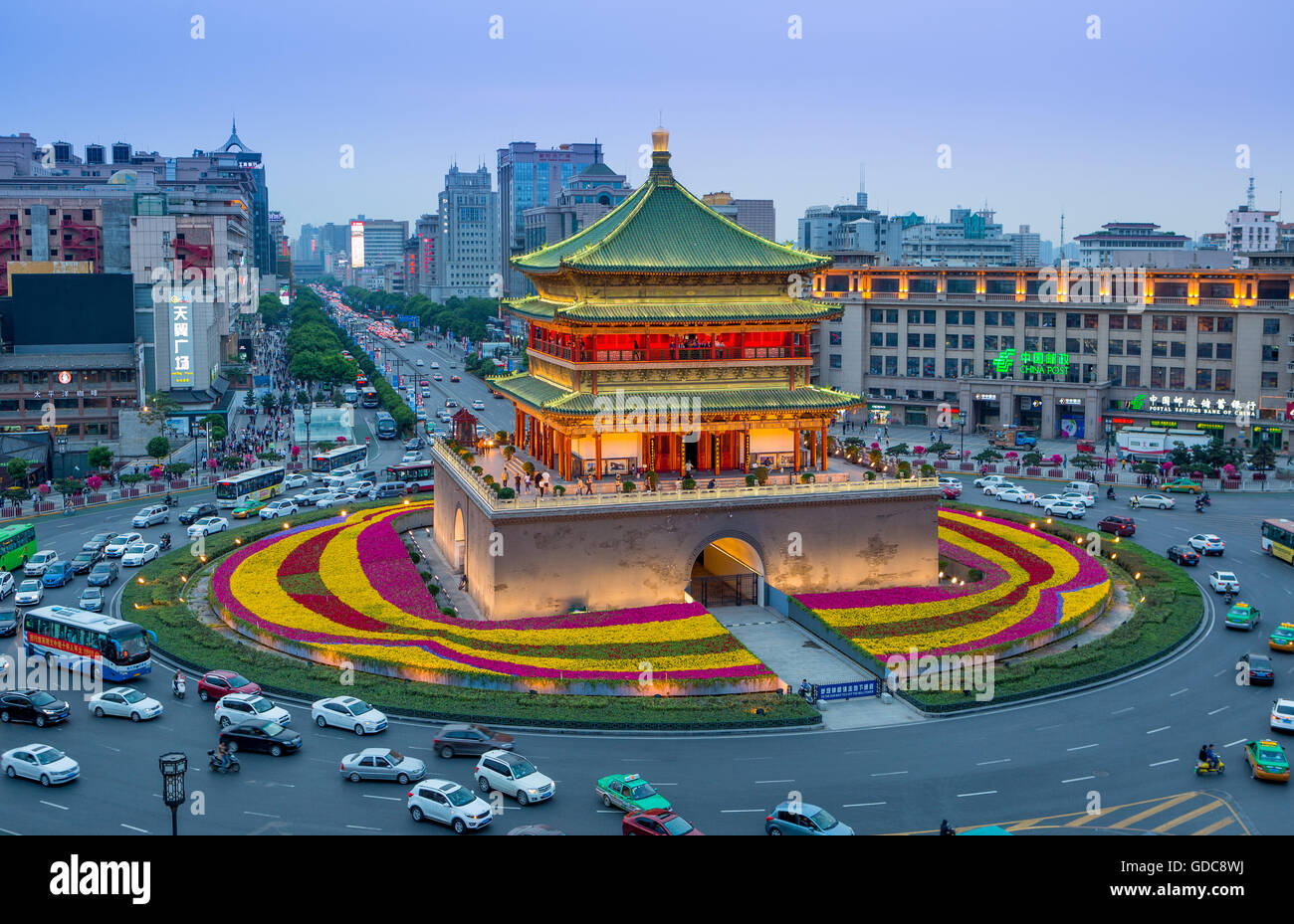 La Chine, la province du Shaanxi, Xi'an, le Clocher Banque D'Images