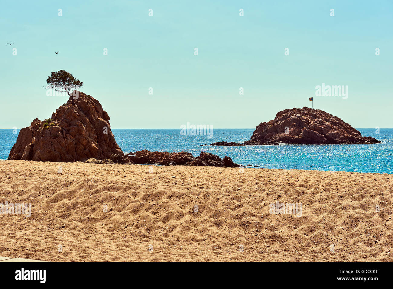 Mar Menuda plage de Tossa de Mar, Costa Brava, Espagne Banque D'Images