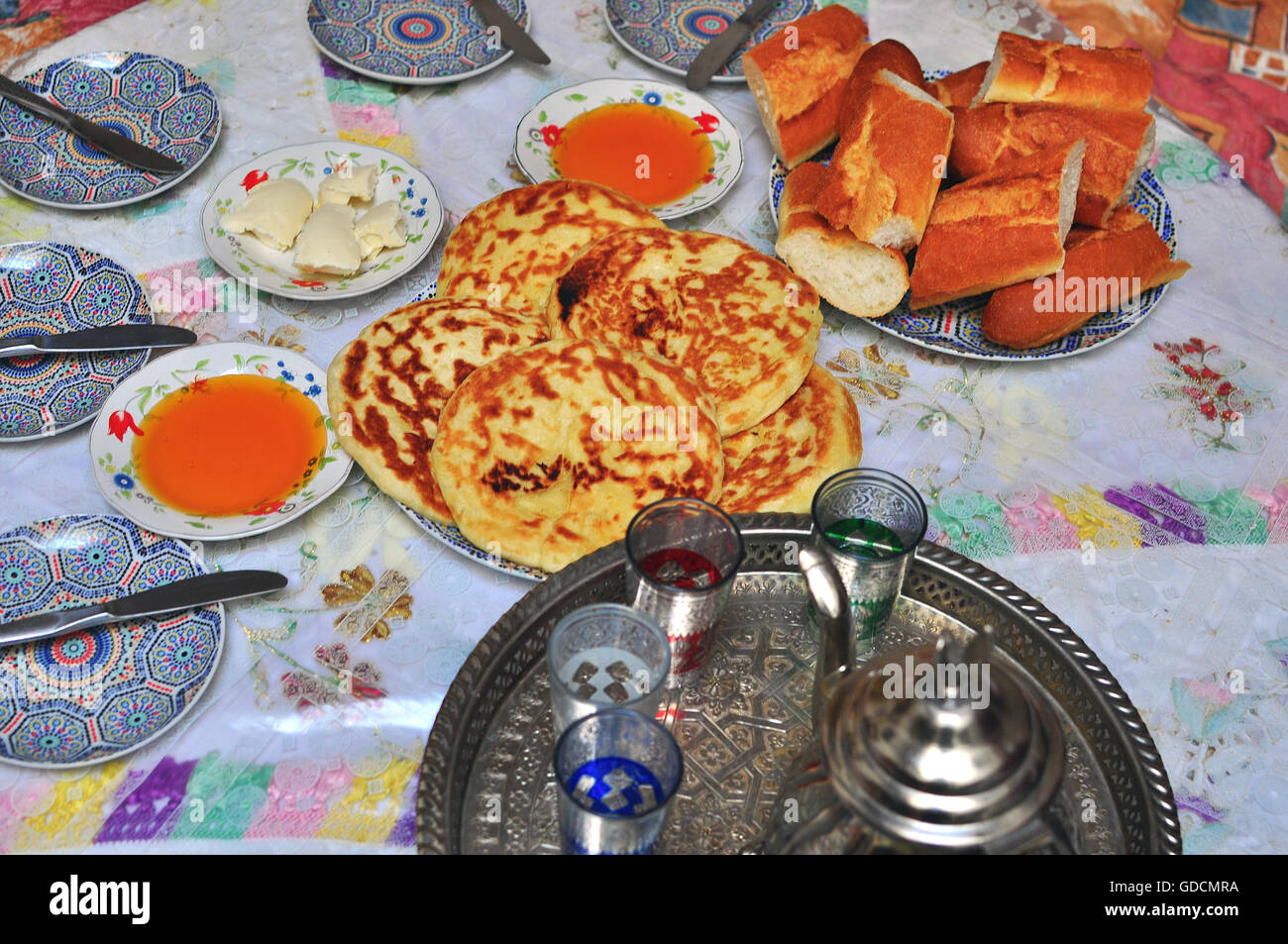 Petit-déjeuner traditionnel marrocan Banque D'Images