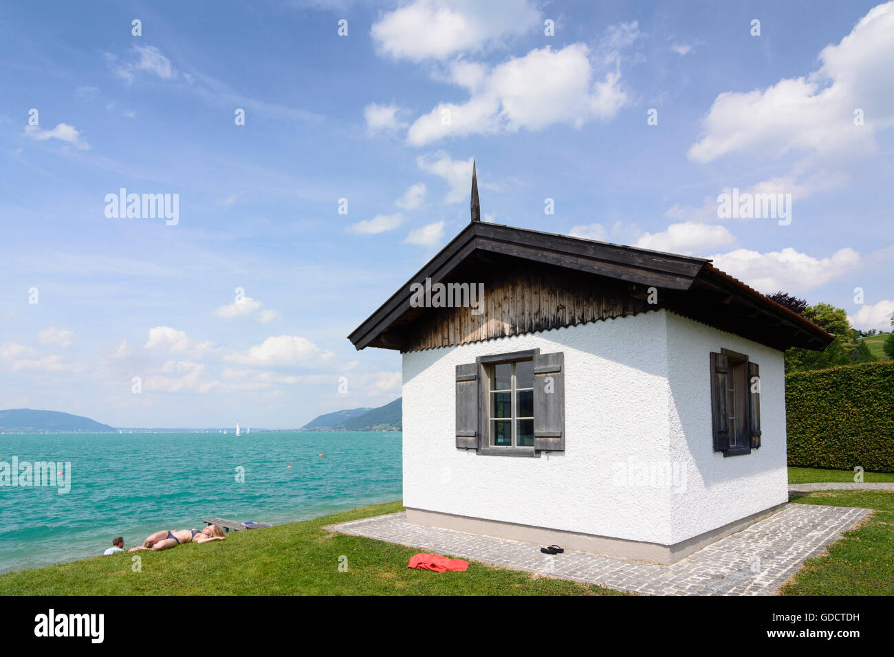 Steinbach am Attersee : Composition de chambre de Gustav Mahler au lac Attersee, Autriche, Niederösterreich, Autriche supérieure, Salzkammergut Banque D'Images