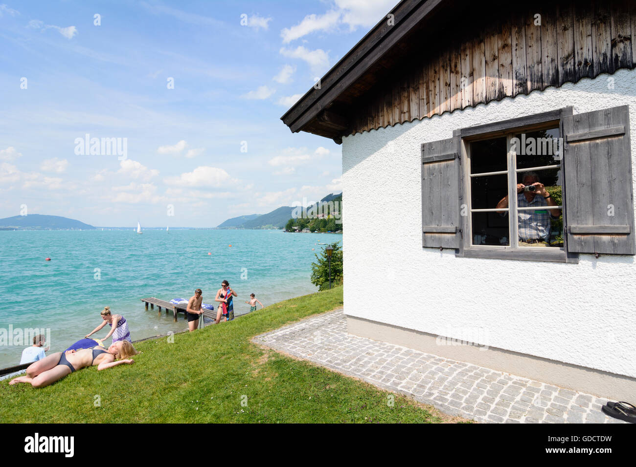 Steinbach am Attersee : Composition de chambre de Gustav Mahler au lac Attersee, Autriche, Niederösterreich, Autriche supérieure, Salzkammergut Banque D'Images