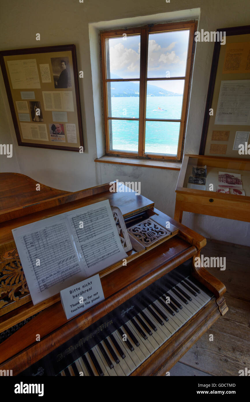 Steinbach am Attersee : Composition de chambre de Gustav Mahler au lac Attersee, Autriche, Niederösterreich, Autriche supérieure, Salzkammergut Banque D'Images