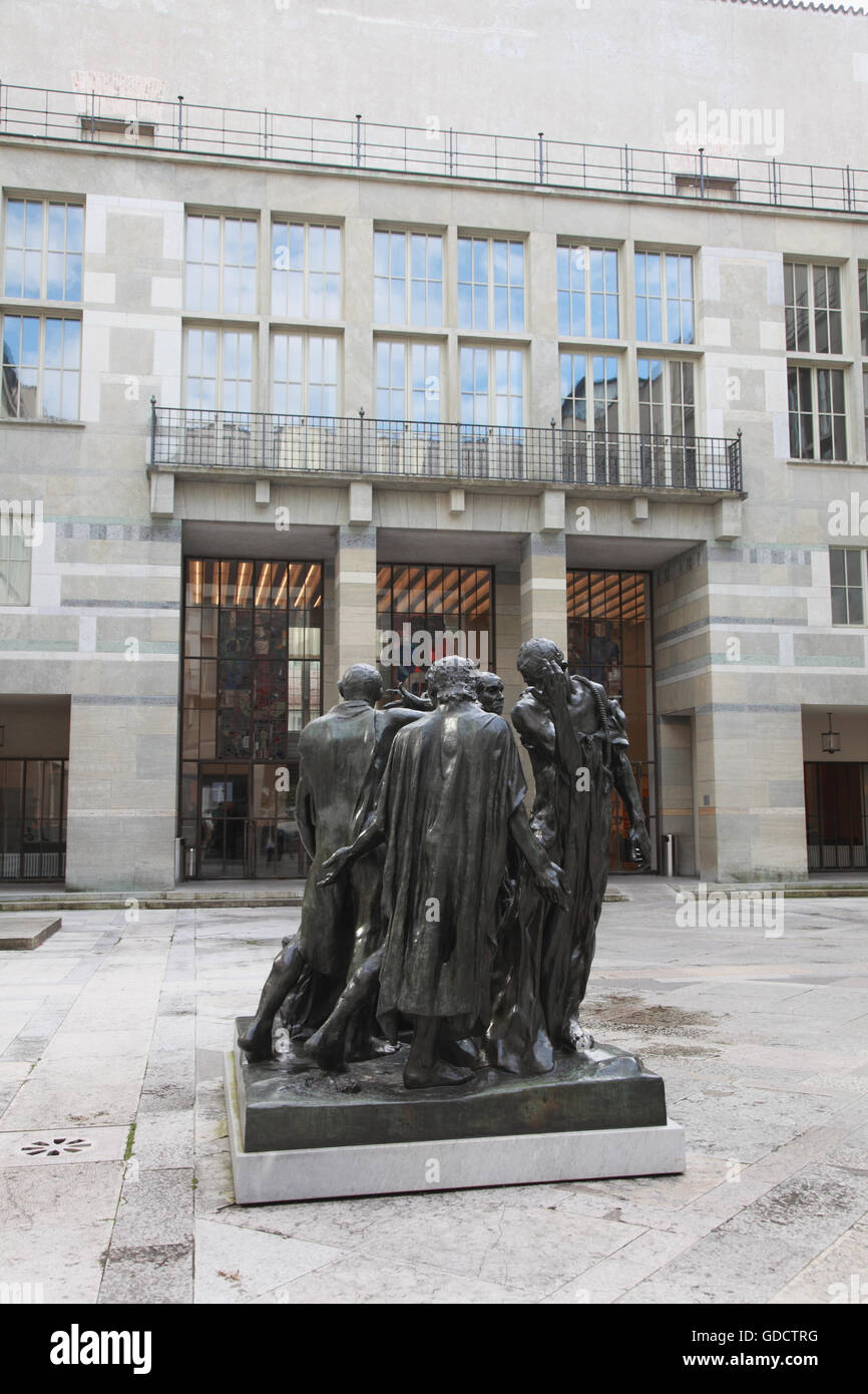 Le Rodin Les Bourgeois de Calais dans le Kunstmuseum, Bâle, Suisse Banque D'Images