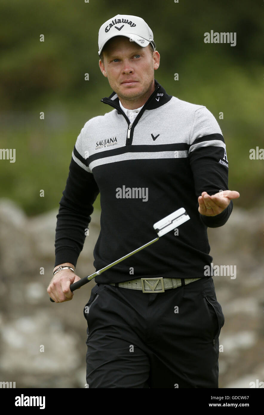 Le Danny Willett d'Angleterre se dirige vers le onzième green au cours du deuxième jour du Championnat d'Open 2016 au Royal Troon Golf Club, South Ayrshire. APPUYEZ SUR ASSOCIATION photo. Date de la photo : vendredi 15 juillet 2016. Voir PA Story GOLF Open. Le crédit photo devrait se lire comme suit : Danny Lawson/PA Wire. Banque D'Images