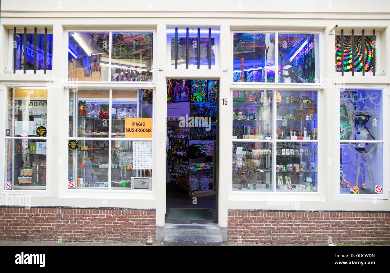 Une drogue récréative Shop Amsterdam Pays-Bas Banque D'Images