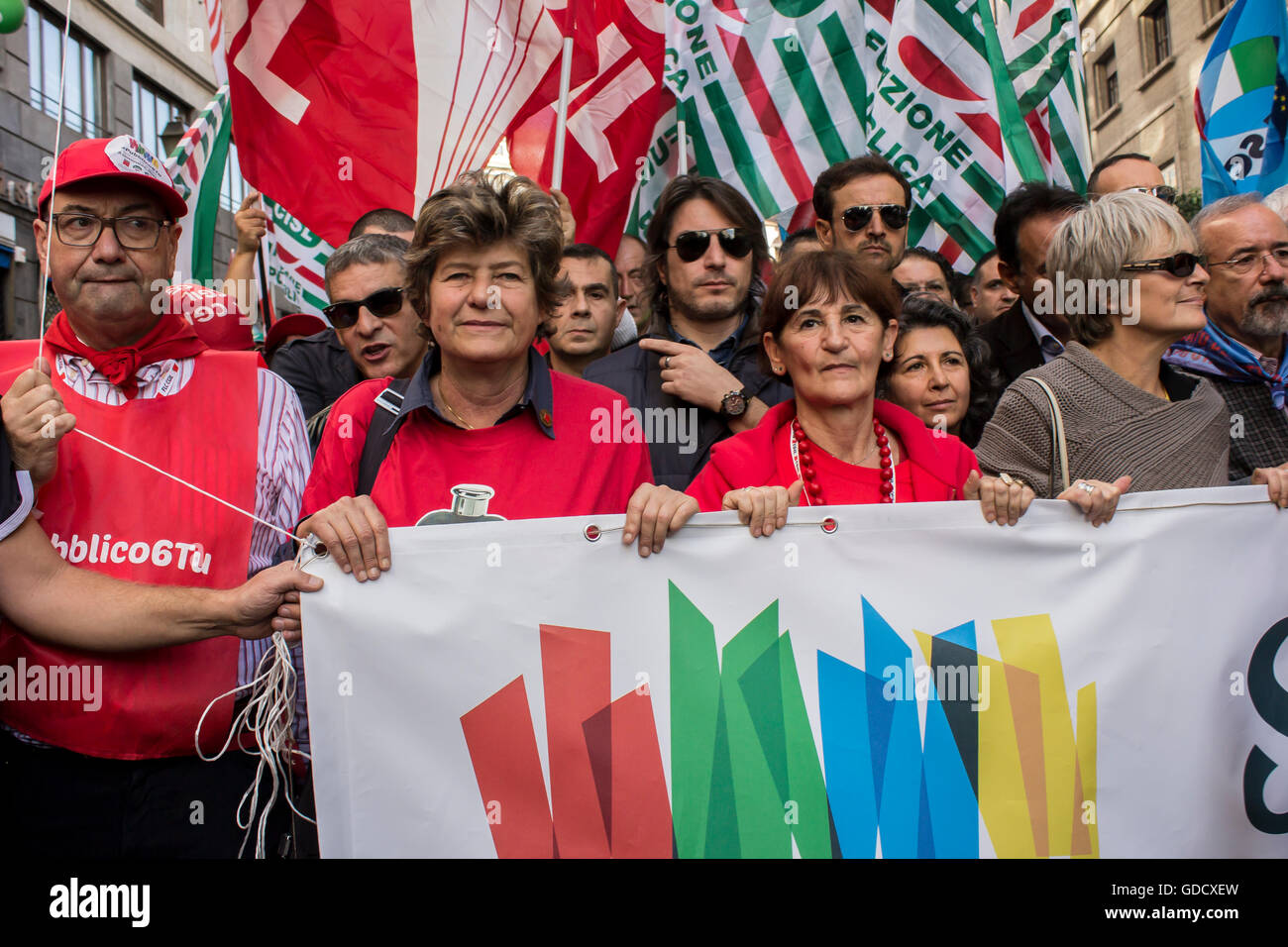 Le secrétaire général du syndicat CGIL Camusso lors de l'événement pour les droits de la fonction publique Banque D'Images