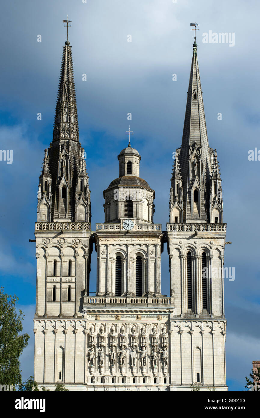 Europe, France, Maine et Loire, Angers, cathédrale Saint Maurice Banque D'Images