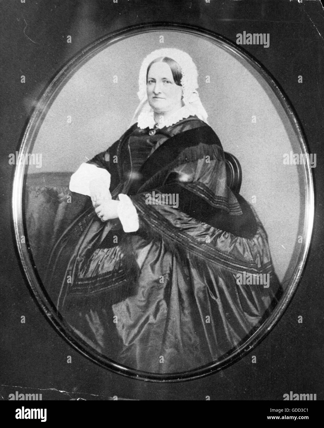 Tarrach, Friedrich Franz Gottlob Ludwig von, vers 1766 - 14.9.1834, diplomate prussien, sa deuxième épouse Hedvig von Rosen, mi-longueur, vers 1850, Banque D'Images